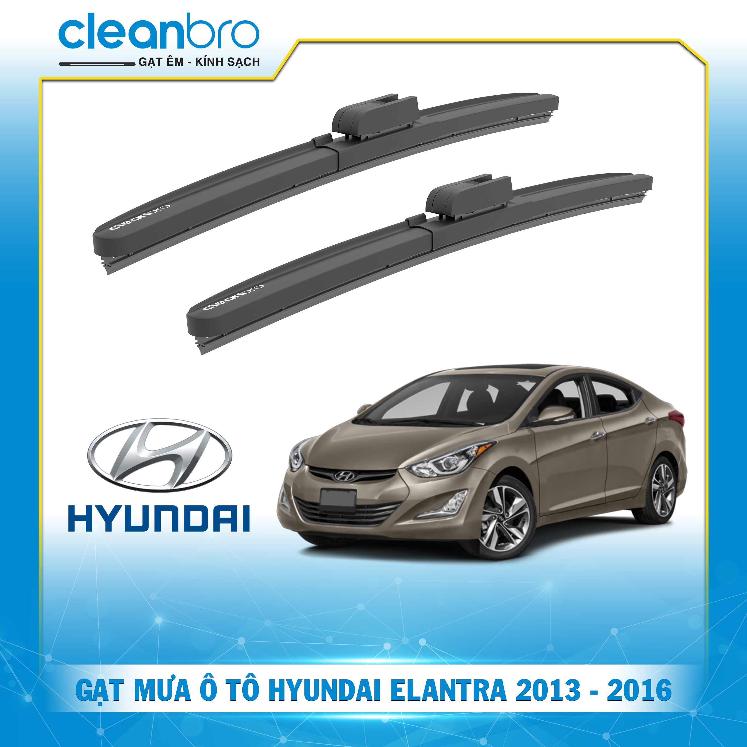 Gạt mưa ô tô hiệu ứng lá sen Hyundai Elantra [2013-2016]